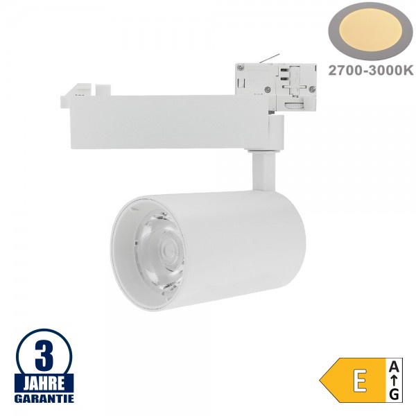 25W LED COB 3Ph. Schienenstrahler Professional Warmweiß 25W LED COB 3Ph. Schienenstrahler Professional Warmweiß